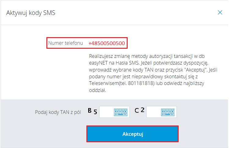 Limity i autoryzacja Tu znajdziesz informacje o wysokości przypisanych limitów transakcyjnych Użytkownika, rodzaju przypisanego Narzędzia autoryzacyjnego oraz możliwość zmiany Metody Autoryzacji.