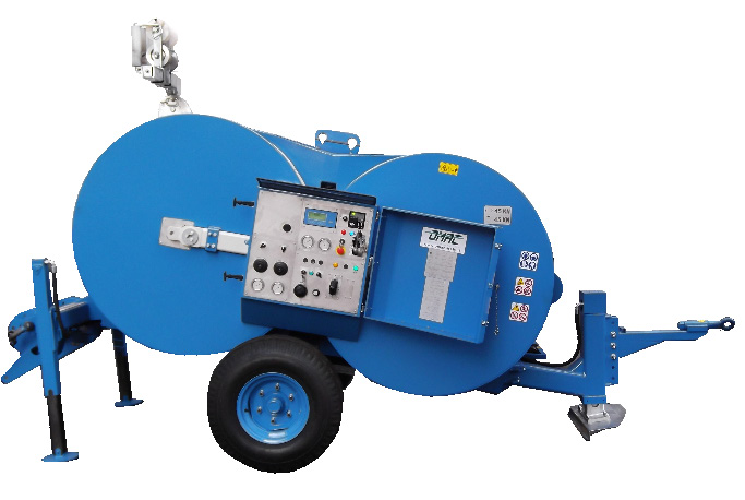 F120.AF.45.2 max 45 kn Maszyna hydrauliczna zaprojektowana do wykorzystania jako hamownik i wciągarka, przeznaczona do wciągania 1 lub 2 lin lub przewodów.