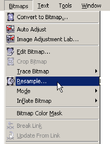 Import bitmapy menu: