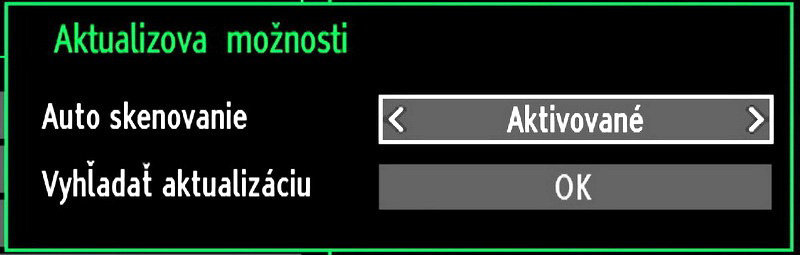 Časový limit: Zmení trvanie časového limitu pre obrazovky ponuky. Skenovať kódované: Keď je toto nastavenie zapnuté, pomocou procesu vyhľadávania sa zistia tiež kódované kanály.