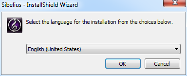 Krok 2: instalacja Sibelius 8 Wybierz język