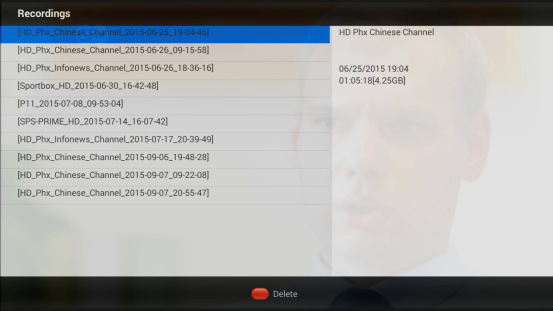 11.1 PVR (Personal Video Record) Ferguson Ariva 4K wspiera funkcje: PVR, GUIDE oraz Time Shift. Należy skonfigurować urządzenie pamięci masowej w ustawieniach DTV przed uruchomieniem PVR.