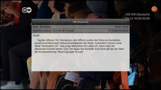 11.3 Time-Shift -PAUSE - przesunięcie czasowe Funkcja ta działa tylko przy prawidłowo podłączonej zewnętrznej pamięci USB!