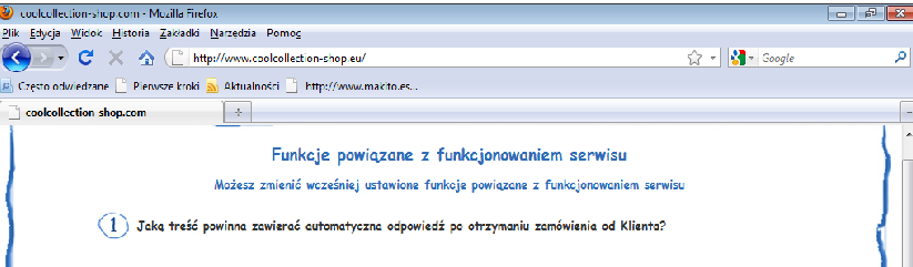 Dalej uzupełniamy treść autoodpowiedzi, którą otrzyma
