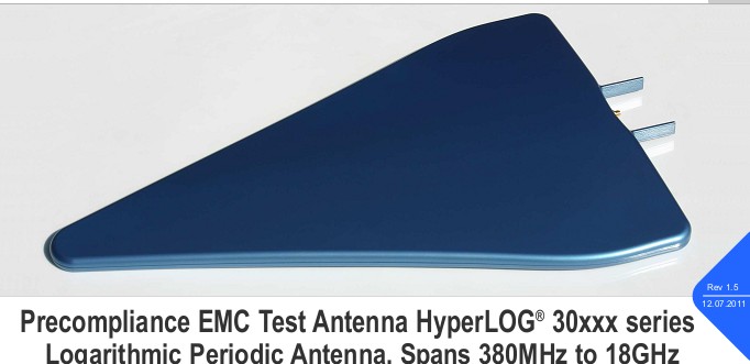 Karta katalogowa Antena do testów przedcertyfikacyjnych EMC serii HyperLOG 30xxx Antena logarytmiczno-periodyczna.