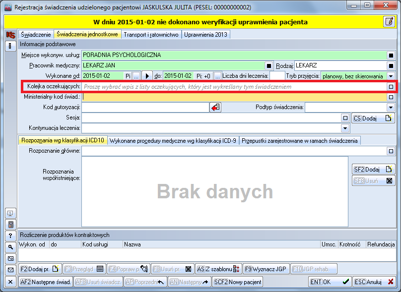 Kolejka oczekujących Zmiany dotyczące rejestracji i sprawozdawczości pacjentów w kolejce oczekujących od 2015 roku wymagają aby każdego pacjenta dało się zidentyfikować czyli musi zostać podane imię