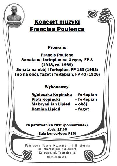 Muzyka Francisa Poulenca zagościła dzisiejszego wieczora w naszej szkole.