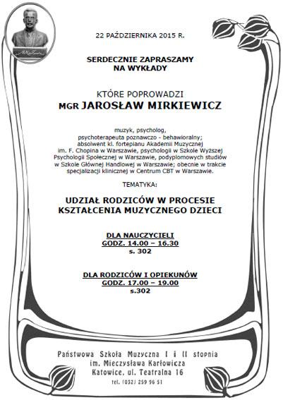 Jarosław Mirkiewicz muzyk, psycholog, psychoterapeuta poprowadził tego dnia wykłady dedykowane pedagogom,