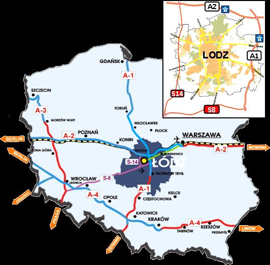 LODZ - the best-connected city in Poland 0h> to Reymont Airport (within