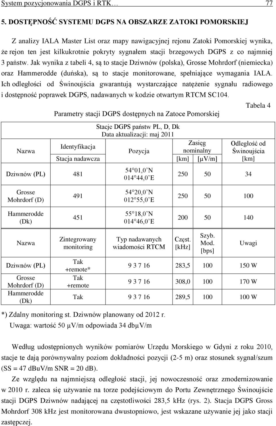 brzegowych DGPS z co najmniej 3 państw.