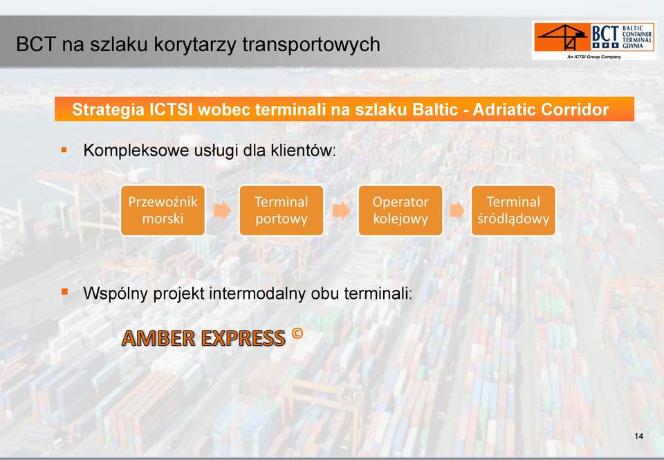 usługi dla klientów: Przewoźnik morski Terminal portowy Operator