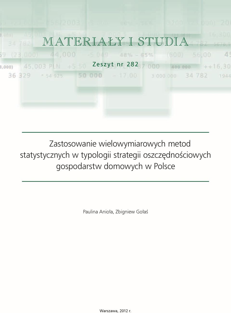 strategii oszczędnościowych gospodarstw domowych w