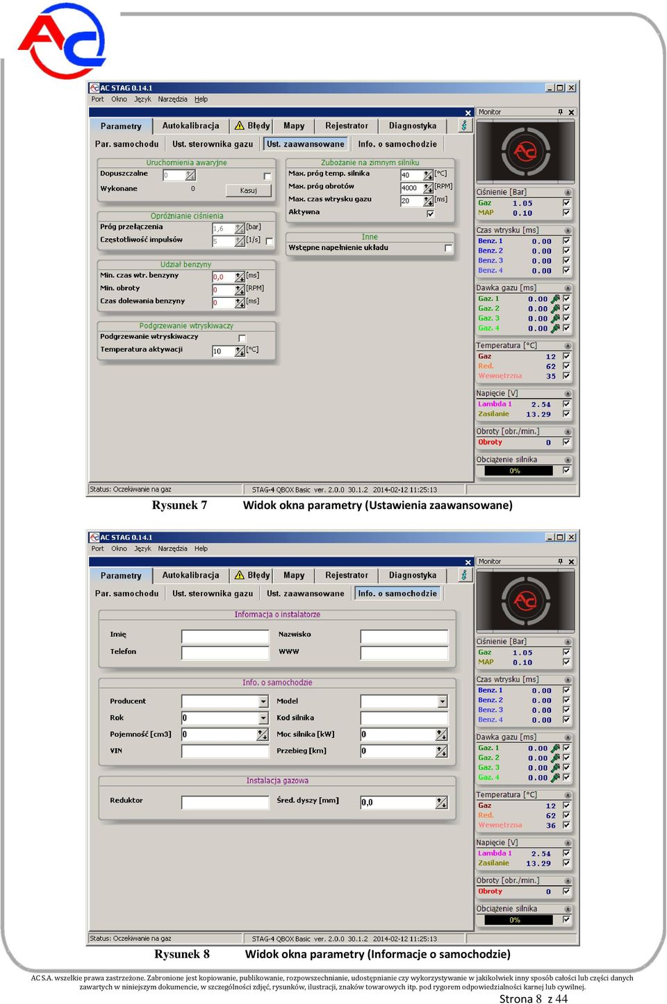 Rysunek 8 Widok okna parametry