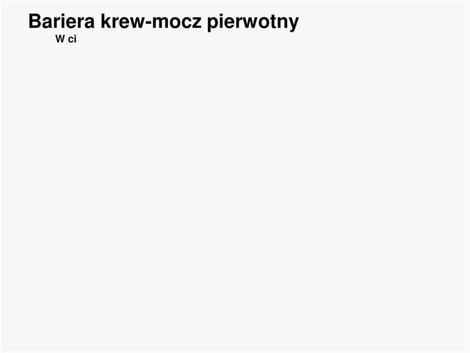 wielkości cząsteczki Zależnie od ładunku elektrycznego (podokaliksyna, siarczan heparanu, kolagen typu IV) do 1mln 32-125 tys Do światła torebki