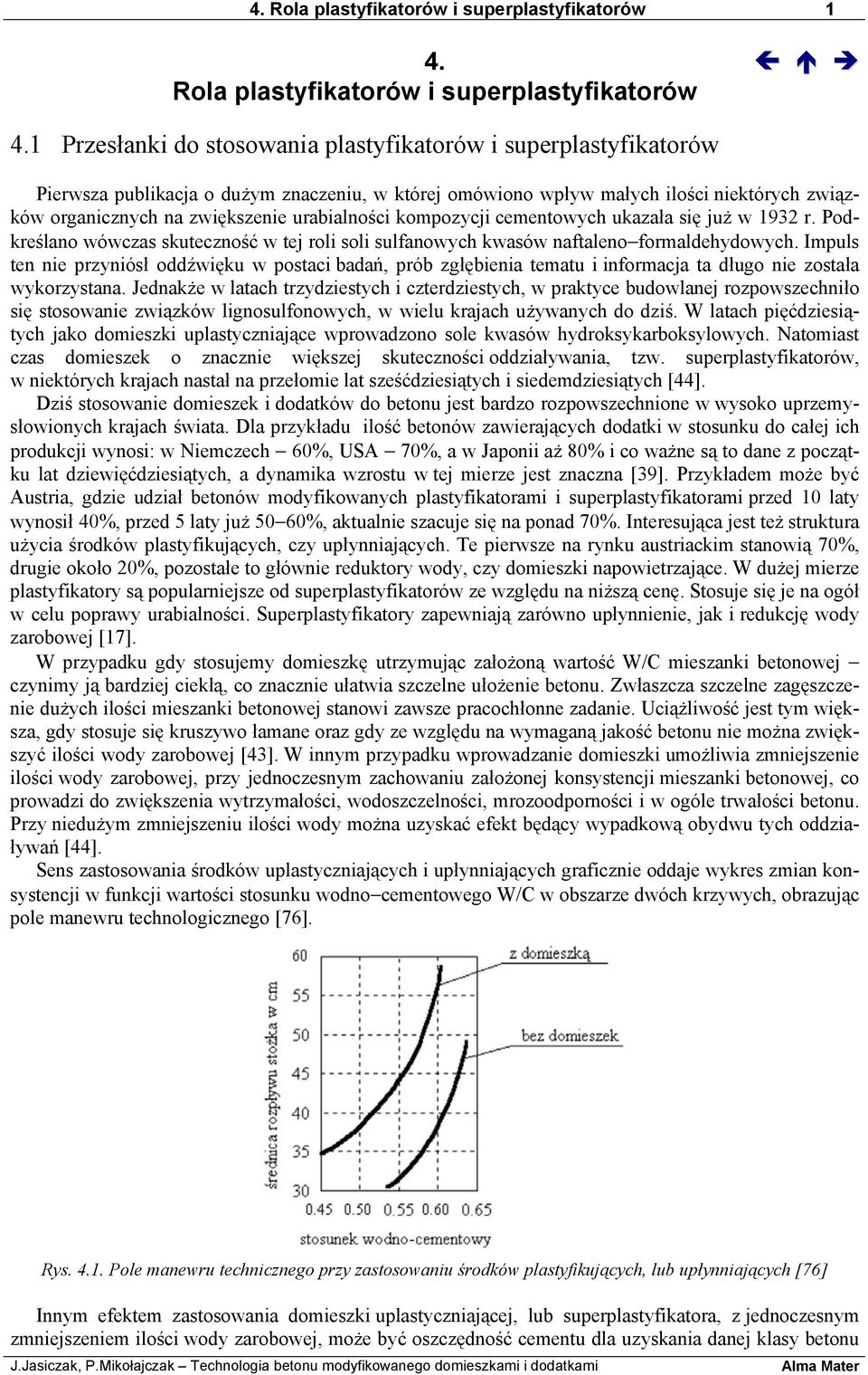 urabialności kompozycji cementowych ukazała się już w 1932 r. Podkreślano wówczas skuteczność w tej roli soli sulfanowych kwasów naftaleno formaldehydowych.