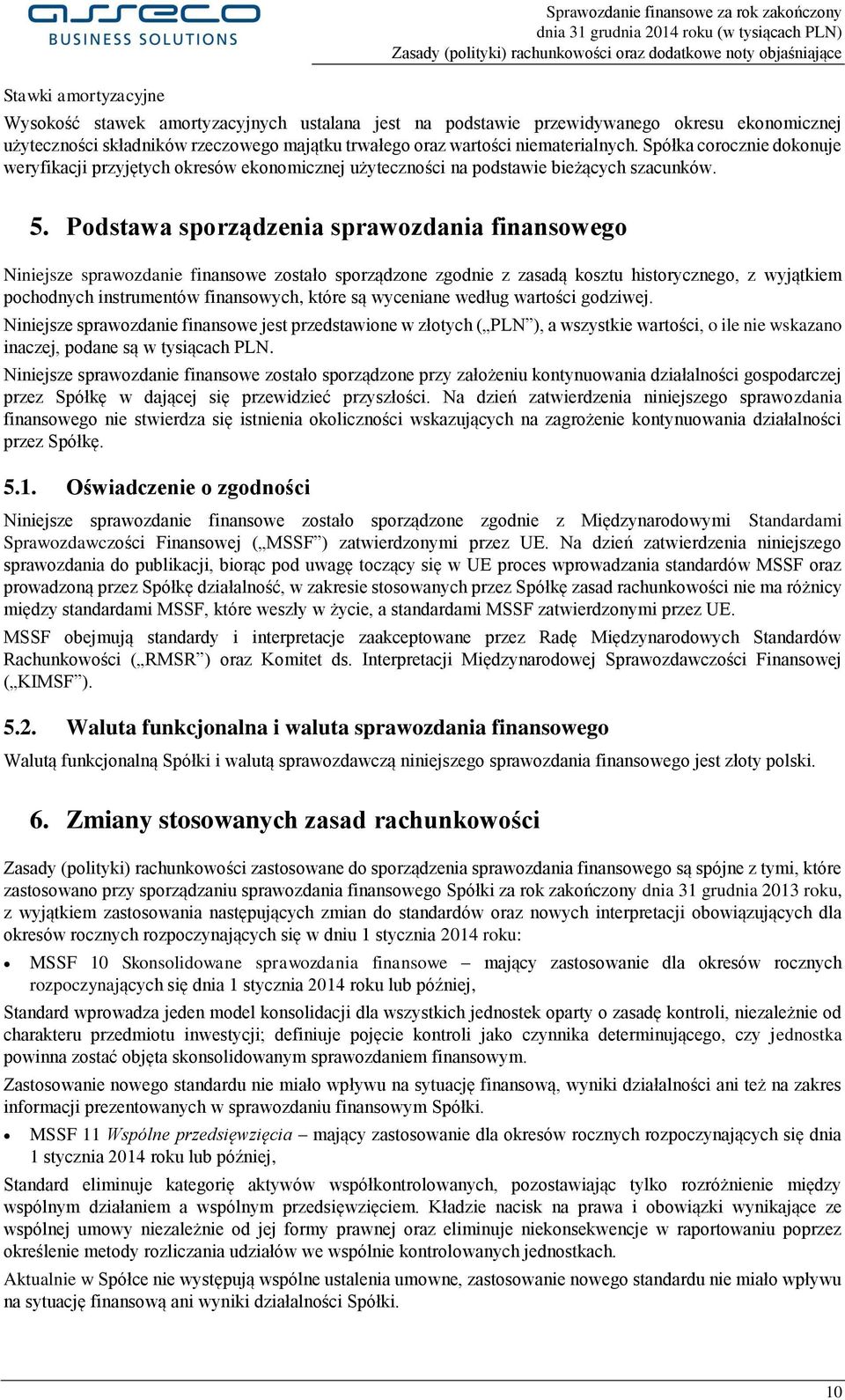 Podstawa sporządzenia sprawozdania finansowego Niniejsze sprawozdanie finansowe zostało sporządzone zgodnie z zasadą kosztu historycznego, z wyjątkiem pochodnych instrumentów finansowych, które są