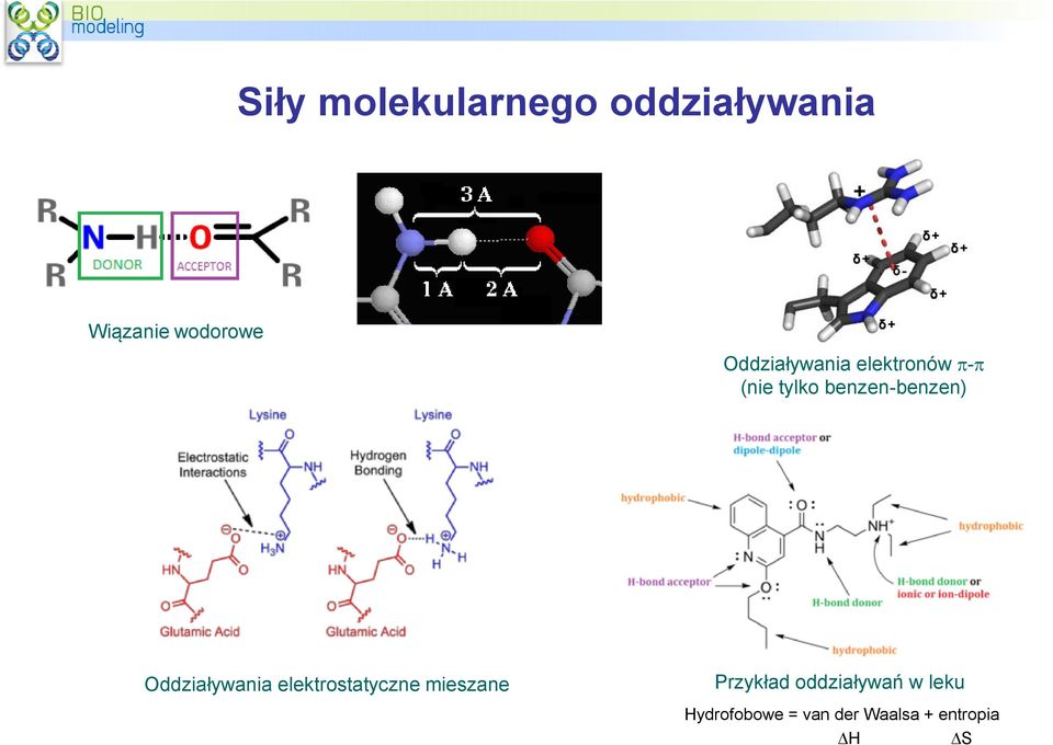 Oddziaływania elektrostatyczne mieszane Przykład