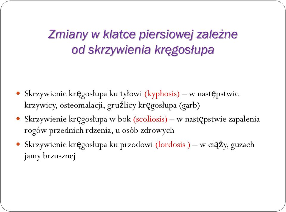 Skrzywienie kręgosłupa w bok (scoliosis) w następstwie zapalenia rogów przednich