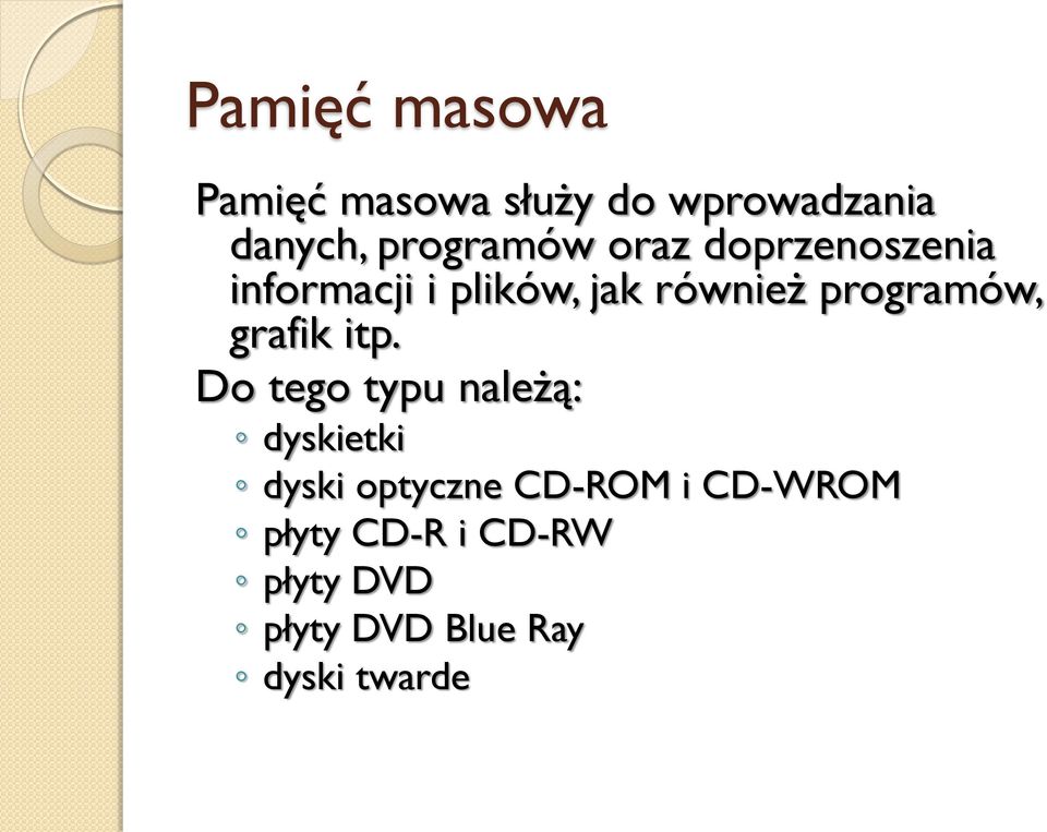 programów, grafik itp.