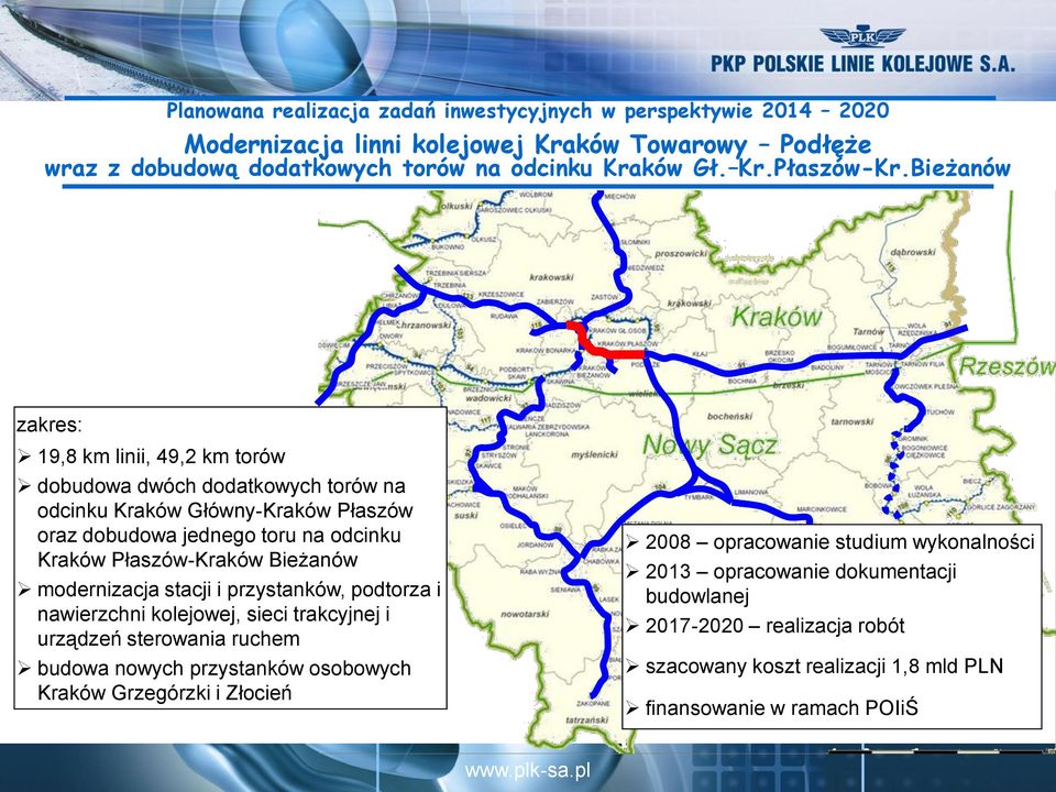 Bieżanów modernizacja stacji i przystanków, podtorza i nawierzchni kolejowej, sieci trakcyjnej i urządzeń sterowania ruchem budowa nowych przystanków osobowych Kraków Grzegórzki i