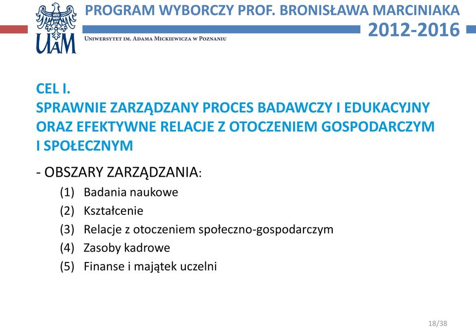 RELACJE Z OTOCZENIEM GOSPODARCZYM I SPOŁECZNYM - OBSZARY ZARZĄDZANIA: