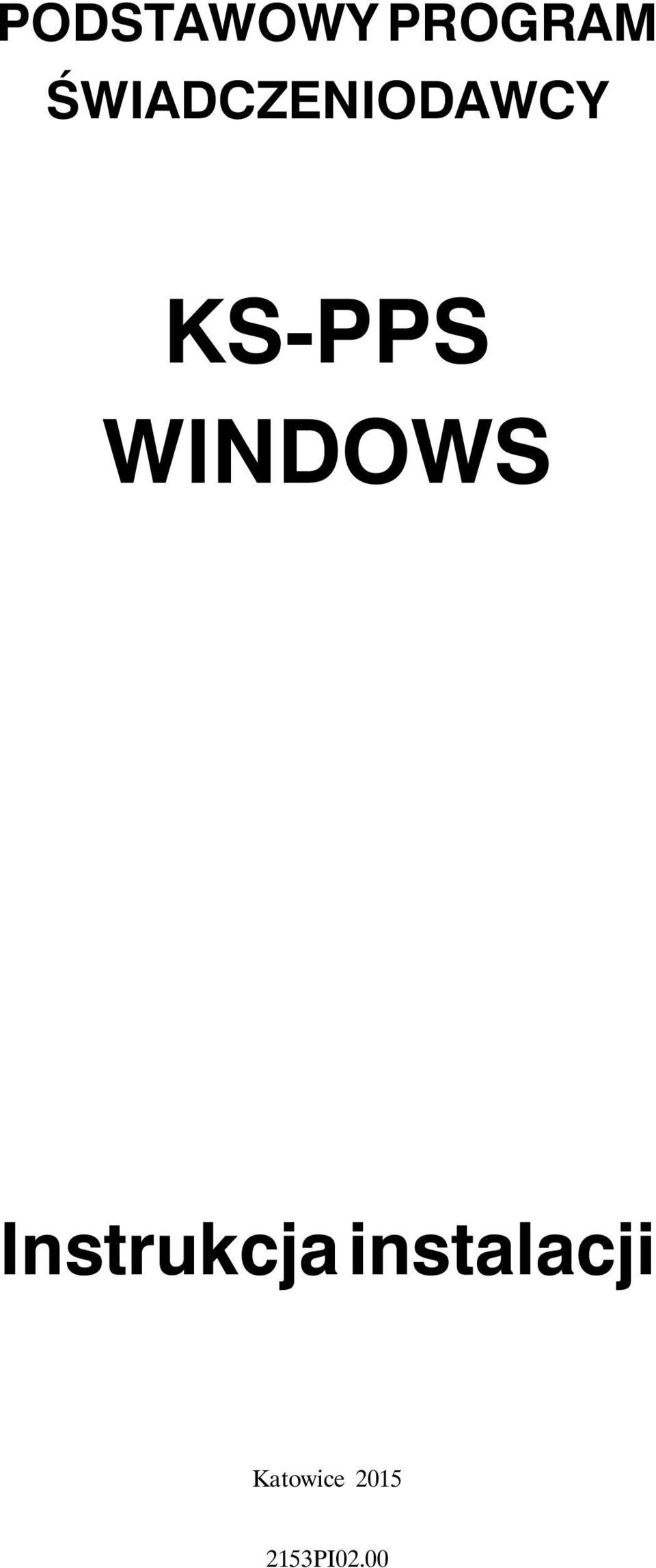 WINDOWS Instrukcja