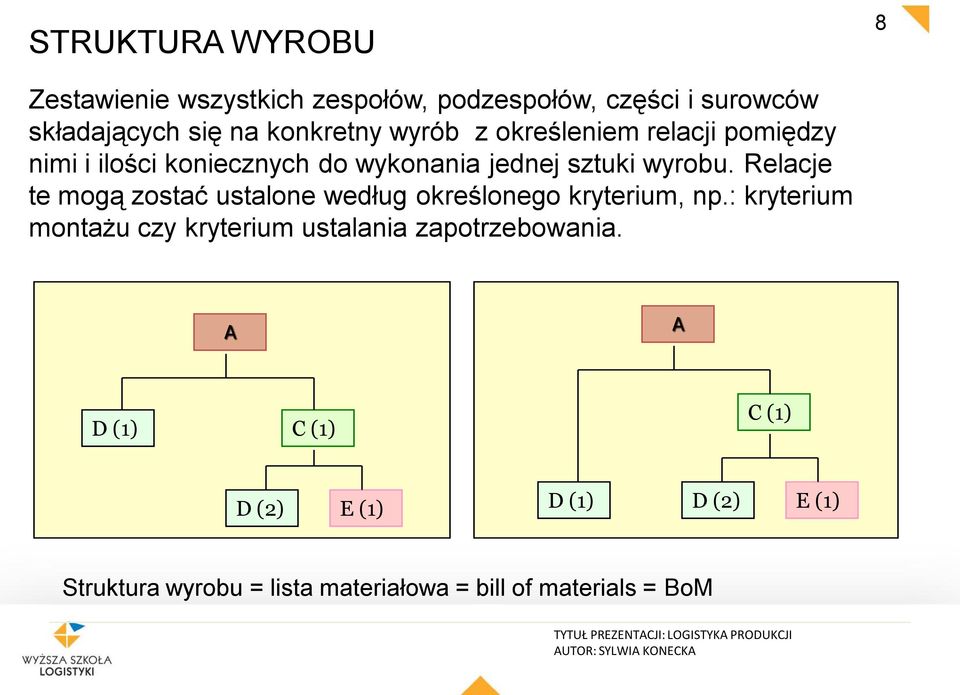 Relacje te mogą zostać ustalone według określonego kryterium, np.