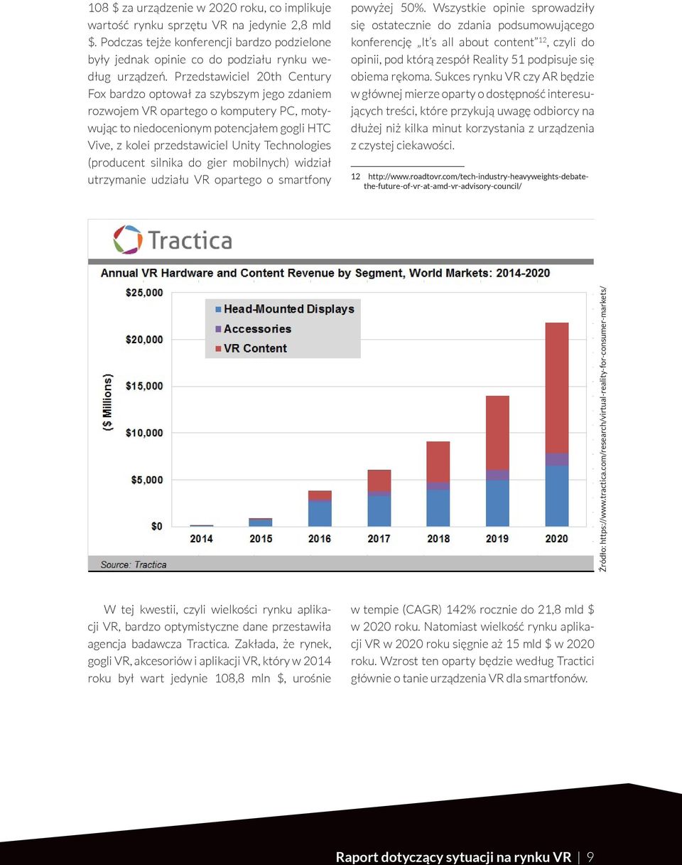Technologies (producent silnika do gier mobilnych) widział utrzymanie udziału VR opartego o smartfony powyżej 50%.