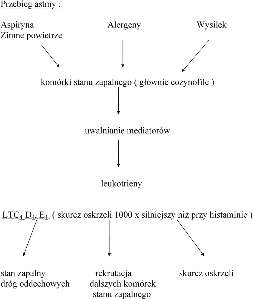 4, E 4 ( skurcz oskrzeli 1000 x silniejszy niż przy histaminie ) stan