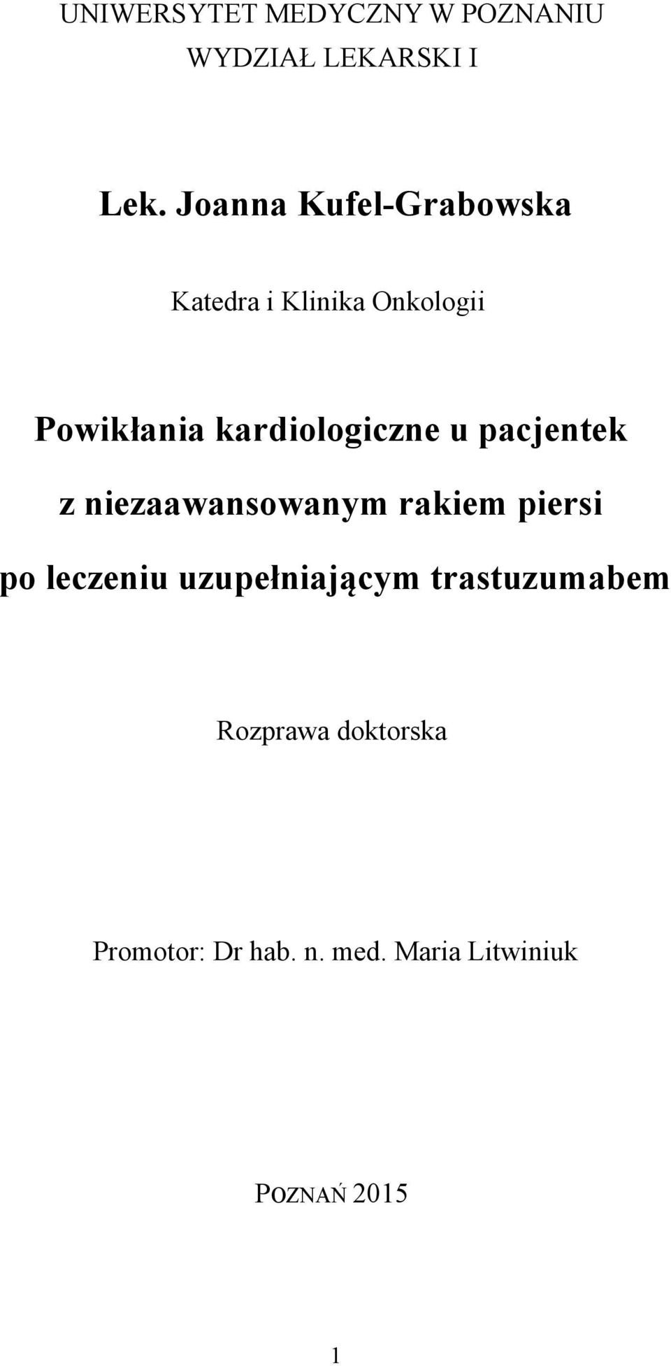 kardiologiczne u pacjentek z niezaawansowanym rakiem piersi po leczeniu