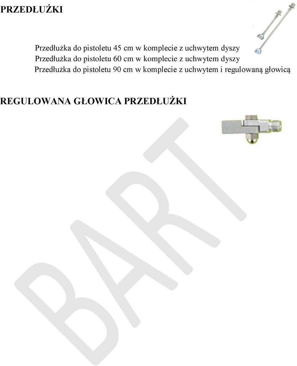 z uchwytem dyszy Przedłużka do pistoletu 90 cm w
