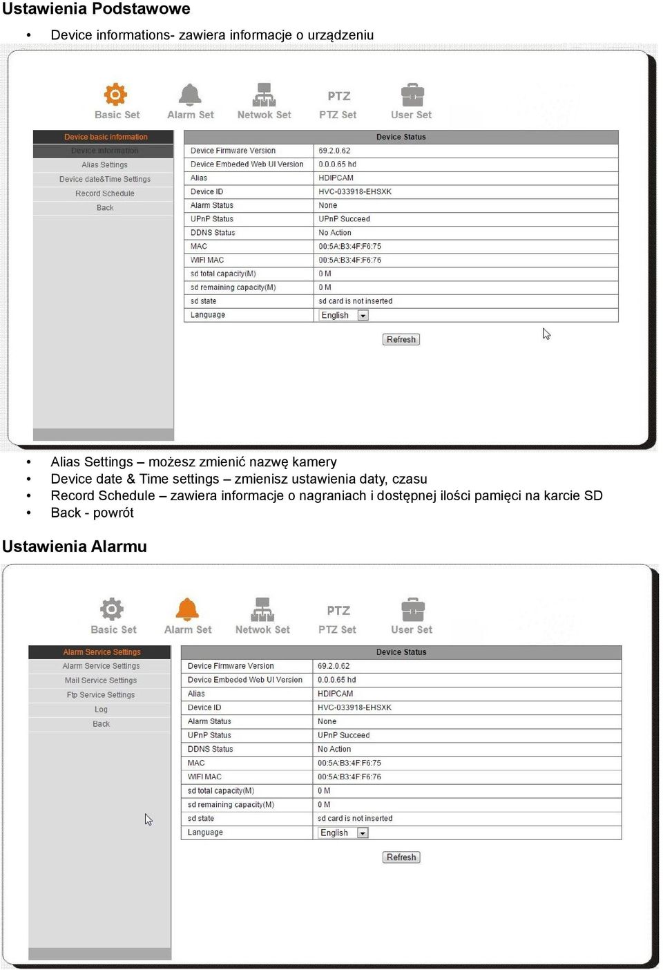 zmienisz ustawienia daty, czasu Record Schedule zawiera informacje o