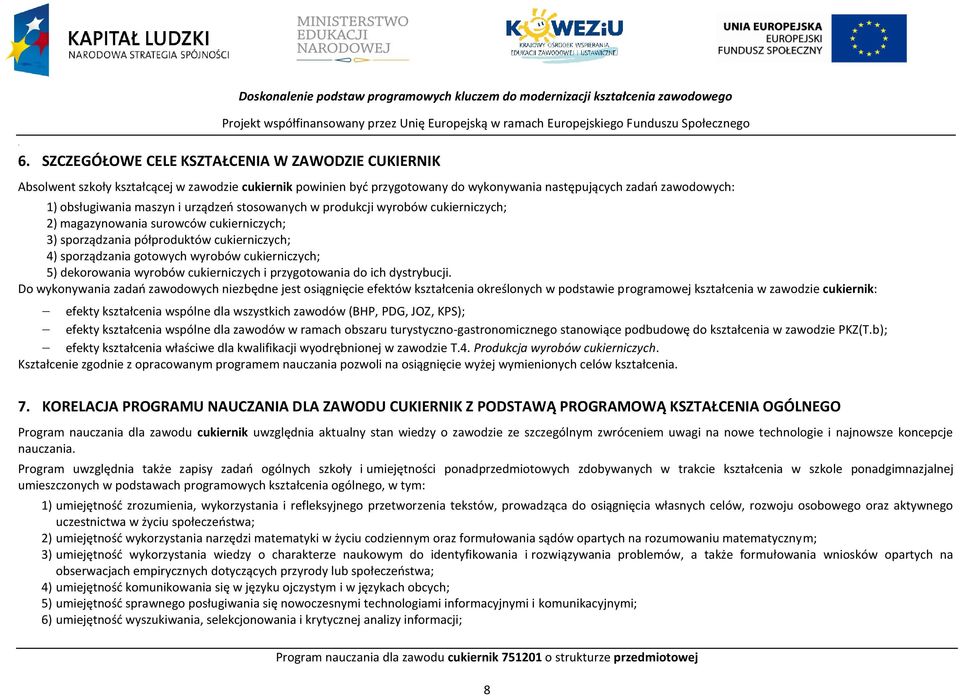 urządzeń stosowanych w produkcji wyrobów 2) magazynowania surowców 3) sporządzania półproduktów 4) sporządzania gotowych wyrobów 5) dekorowania wyrobów cukierniczych i przygotowania do ich