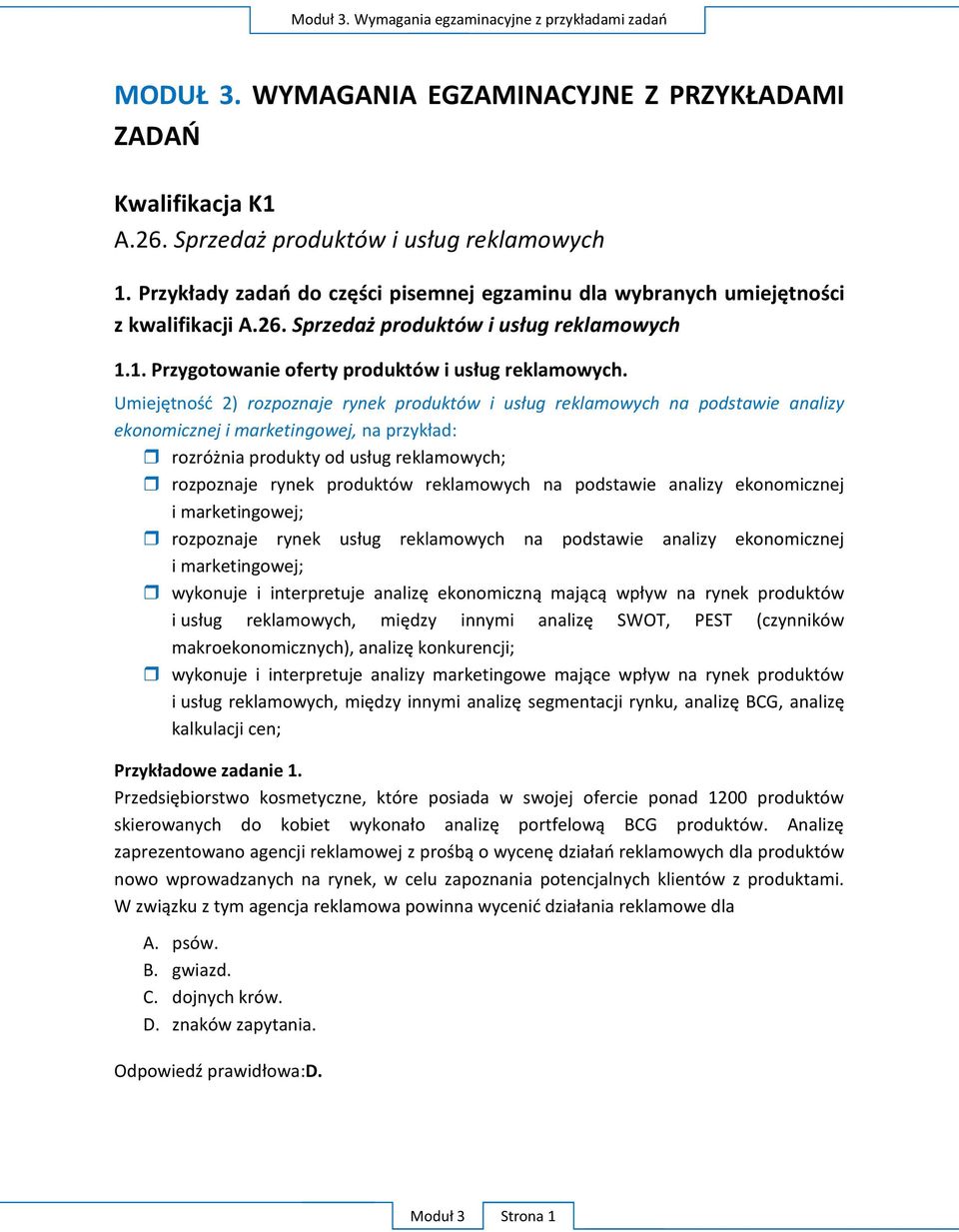 1. P U 2) rozpoznaje ekonomicznej i marketingowej, i marketingowej; i
