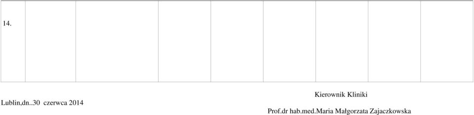 Kierownik Kliniki Prof.