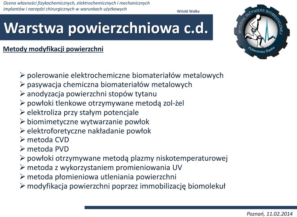 anodyzacja powierzchni stopów tytanu powłoki tlenkowe otrzymywane metodą zol-żel elektroliza przy stałym potencjale biomimetyczne