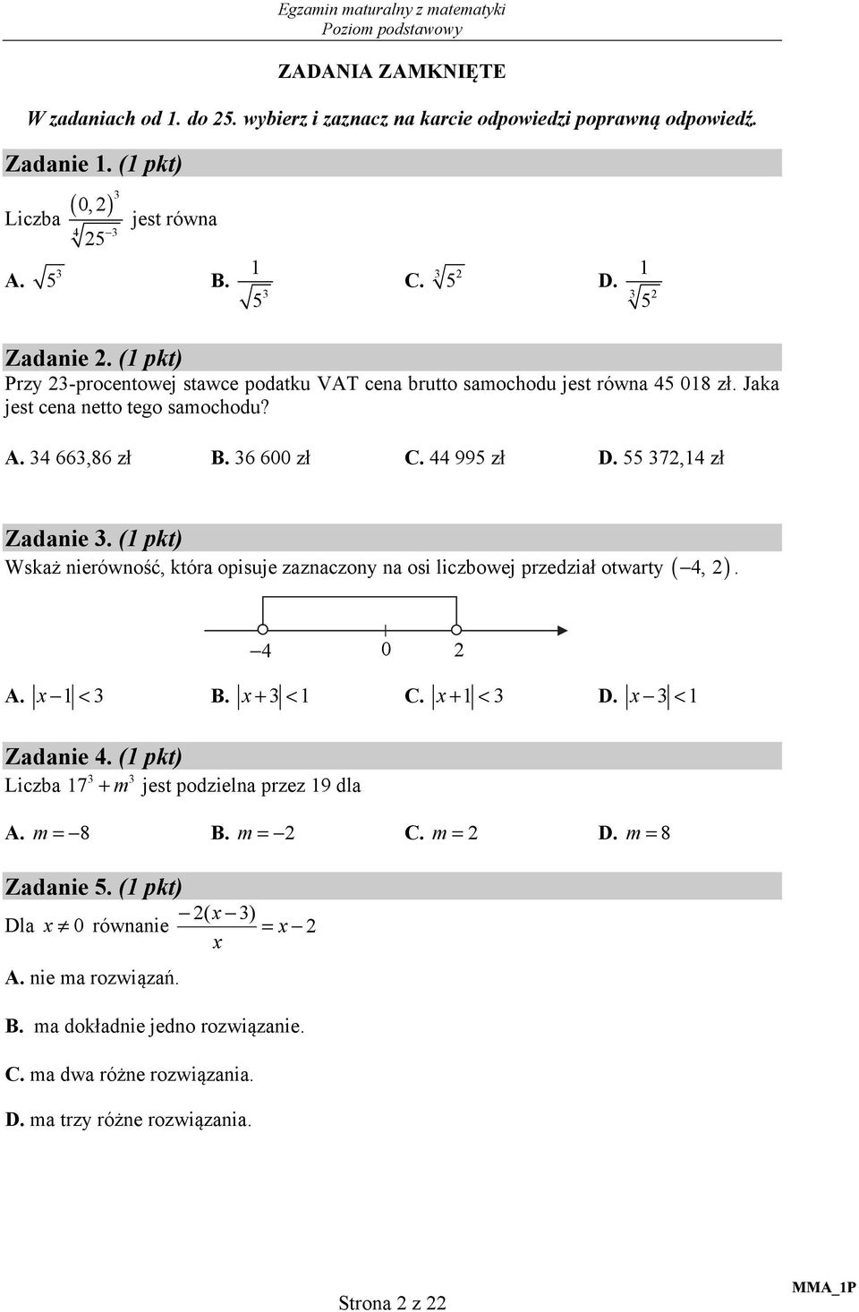 EGZAMIN MATURALNY Z MATEMATYKI POZIOM PODSTAWOWY 2 CZERWCA Godzina  rozpoczęcia: 9:00. Czas pracy: 170 minut. Liczba punktów do uzyskania: 50 -  PDF Free Download