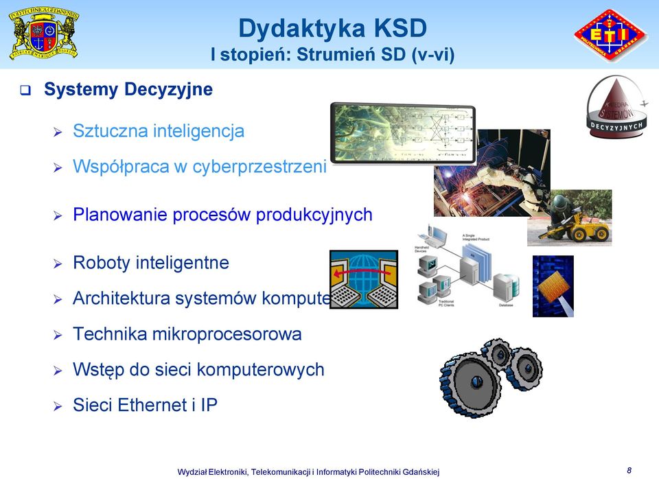 Architektura systemów komputerowych Technika mikroprocesorowa Wstęp do sieci