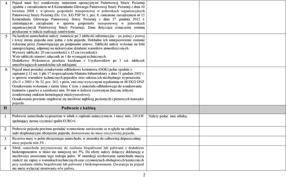 8, zmienione zarządzeniem nr 13 Komendanta Głównego Państwowej Straży Pożarnej z dnia 27 grudnia 2012 r.