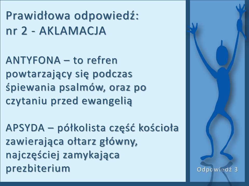 przed ewangelią APSYDA półkolista część kościoła zawierająca