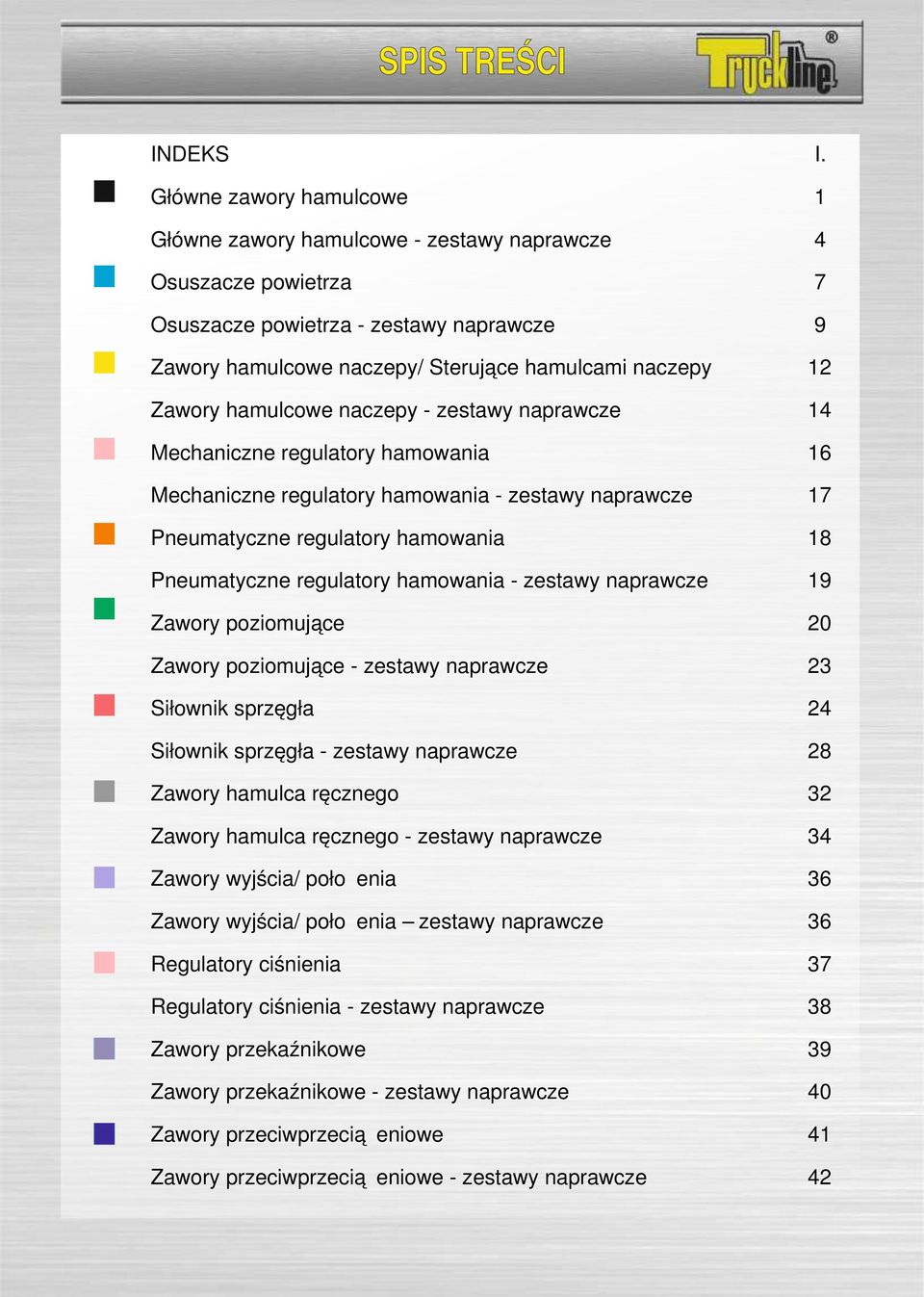 hamulcowe naczepy - zestawy naprawcze 14 Mechaniczne regulatory hamowania 16 Mechaniczne regulatory hamowania - zestawy naprawcze 17 Pneumatyczne regulatory hamowania 18 Pneumatyczne regulatory