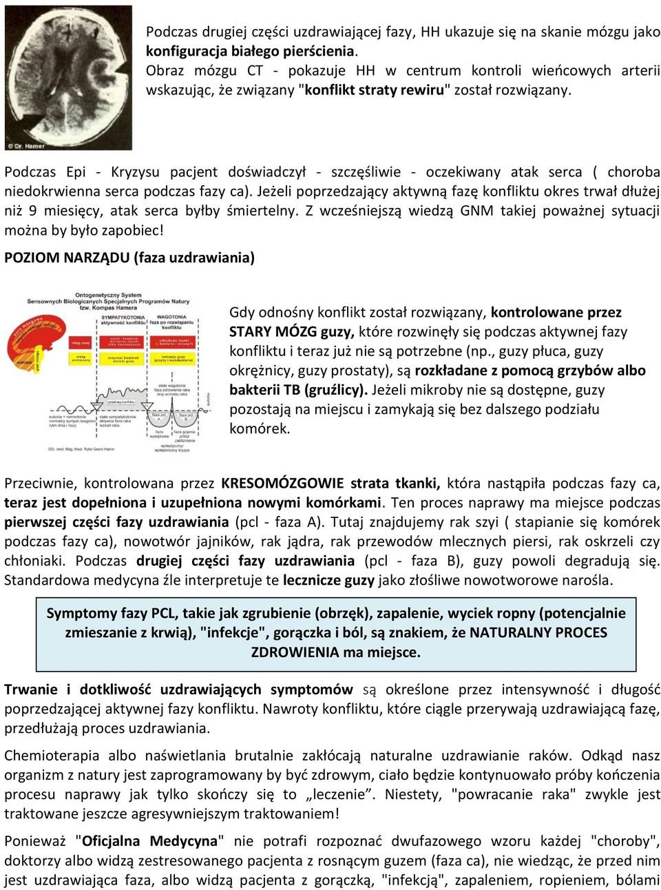 Podczas Epi - Kryzysu pacjent doświadczył - szczęśliwie - oczekiwany atak serca ( choroba niedokrwienna serca podczas fazy ca).