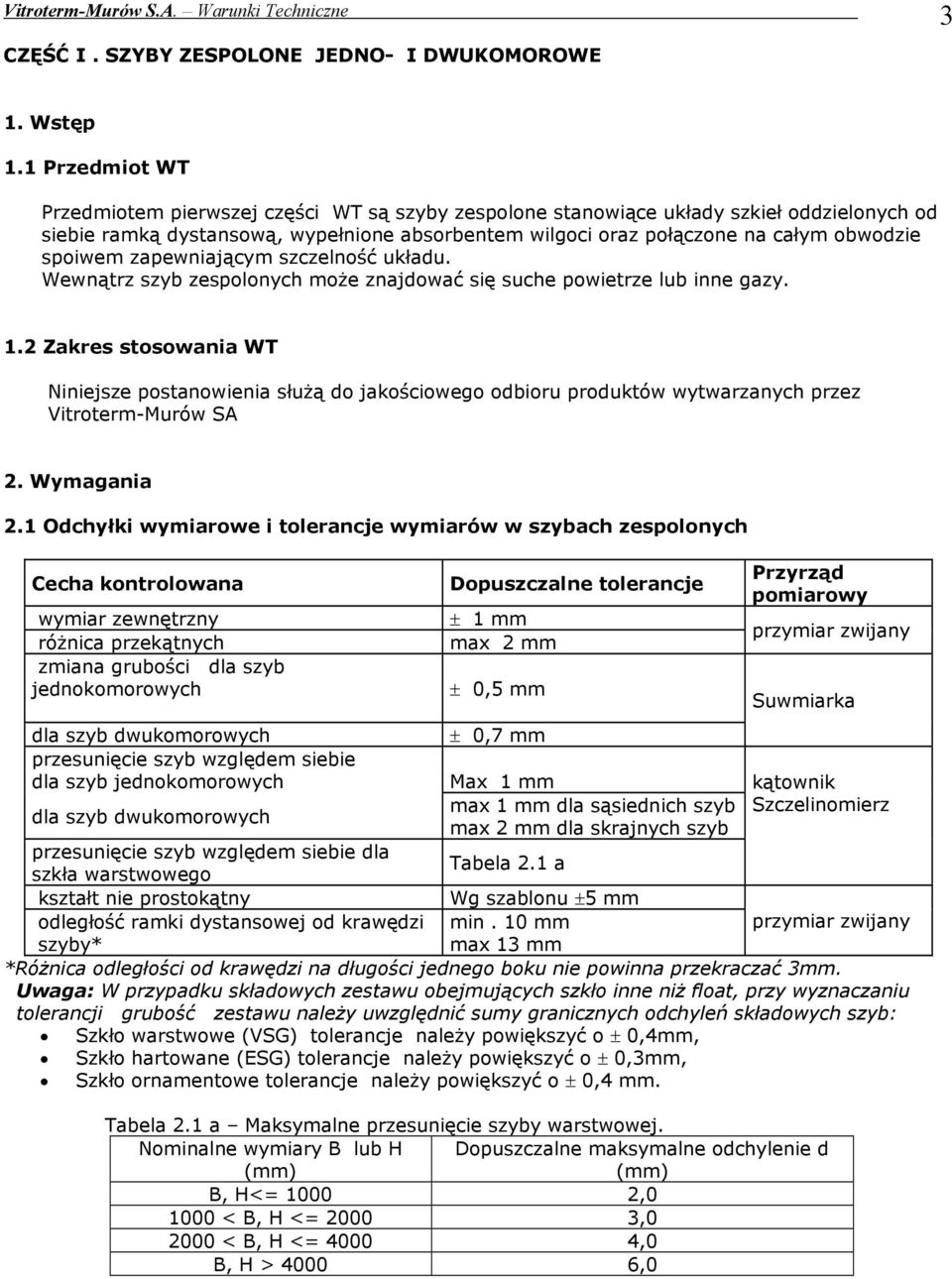 spoiwem zapewniającym szczelność układu. Wewnątrz szyb zespolonych może znajdować się suche powietrze lub inne gazy. 1.