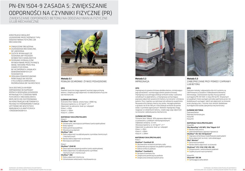 POSADZKI W OBIEKTACH HANDLOWYCH) ŚCIERANIE HYDRAULICZNE WYWOŁYWANE PRZEZ PŁYNĄCĄ WODĘ I NIESIONE PRZEZ NIĄ ZANIECZYSZCZENIA, NP.