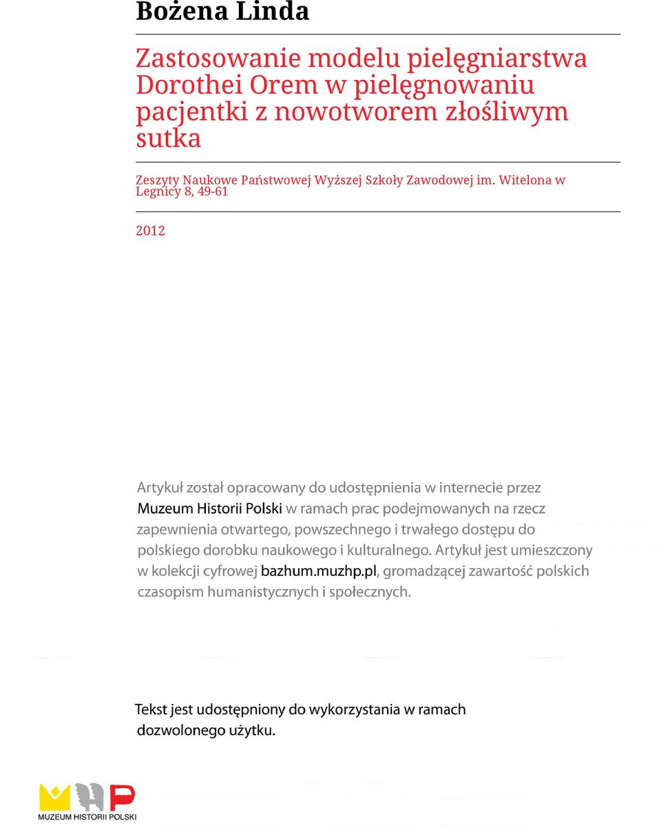 nowotworem złośliwym sutka Zeszyty Naukowe