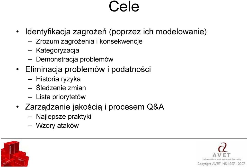 Eliminacja problemów i podatności Historia ryzyka Śledzenie zmian