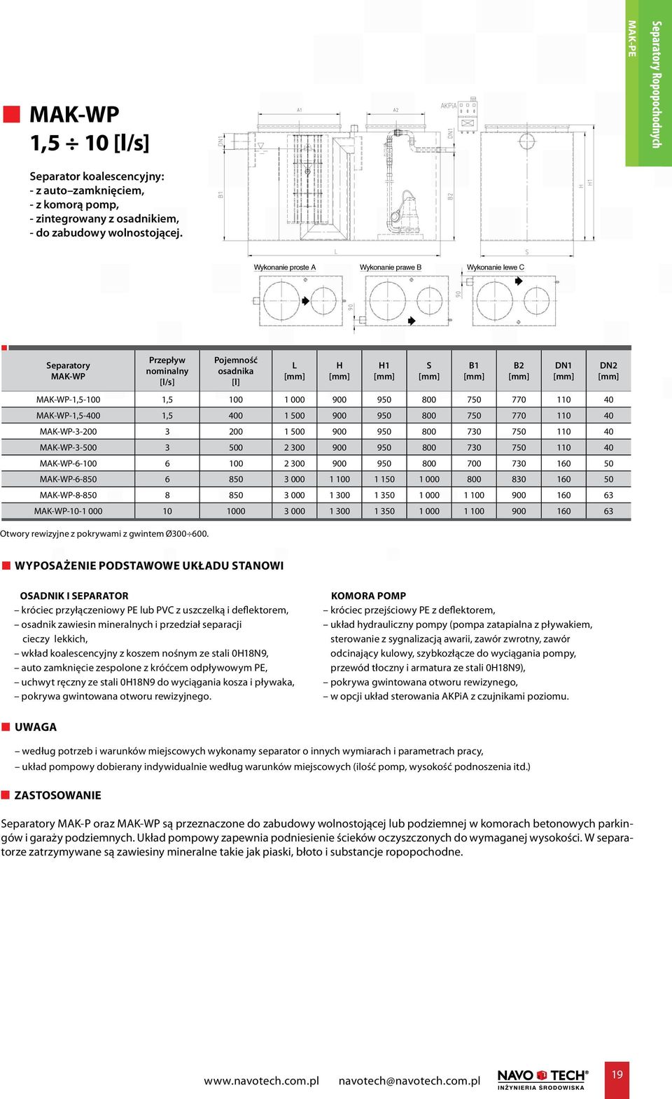 L MAK-WP-1,5-100 1,5 100 1 000 900 950 800 750 770 110 40 MAK-WP-1,5-400 1,5 400 1 500 900 950 800 750 770 110 40 MAK-WP-3-200 3 200 1 500 900 950 800 730 750 110 40 MAK-WP-3-500 3 500 2 300 900 950