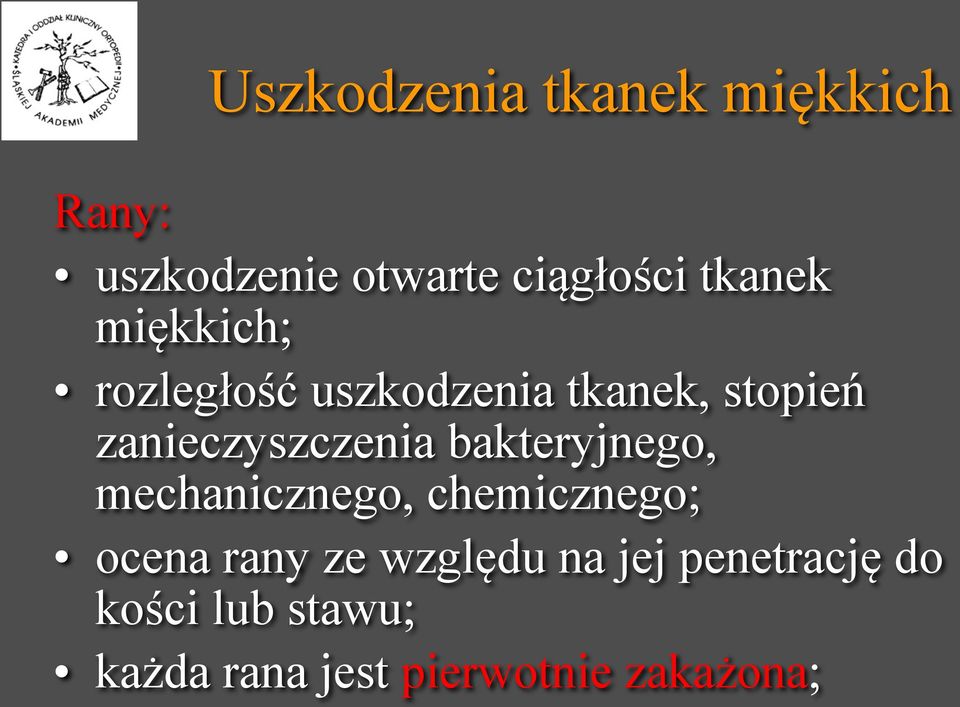 zanieczyszczenia bakteryjnego, mechanicznego, chemicznego; ocena