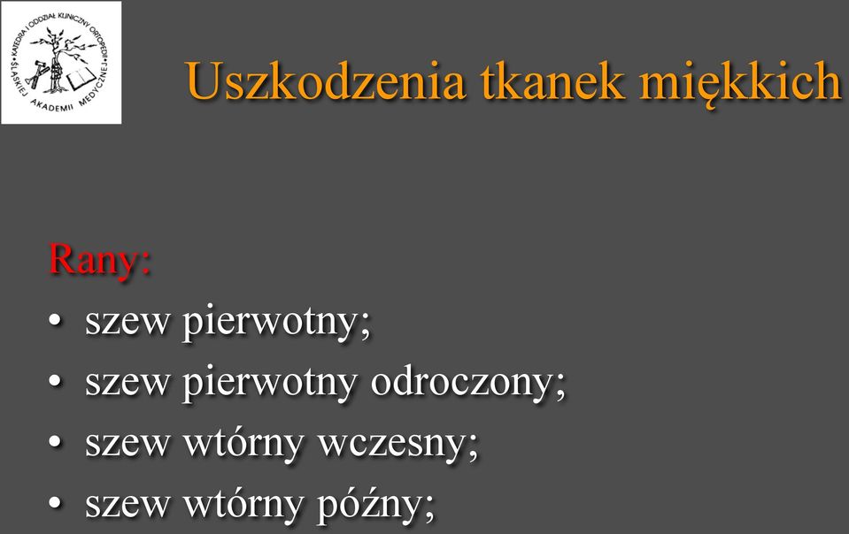 pierwotny odroczony; szew