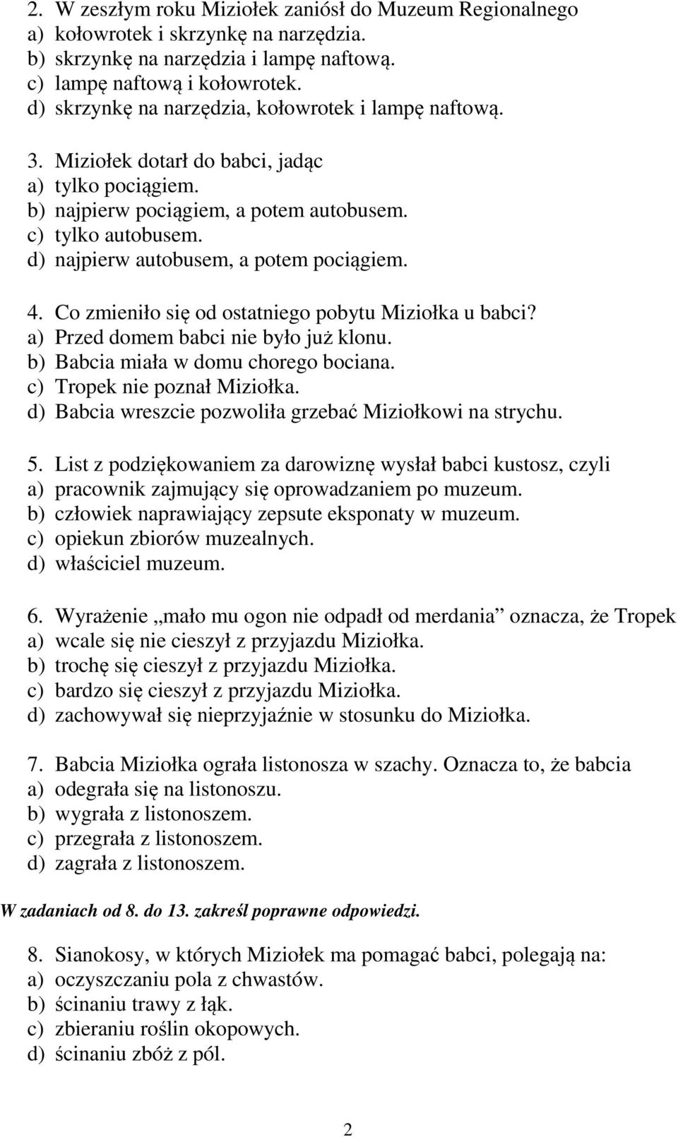 Język polski - test dla uczniów klas trzecich - PDF Darmowe pobieranie